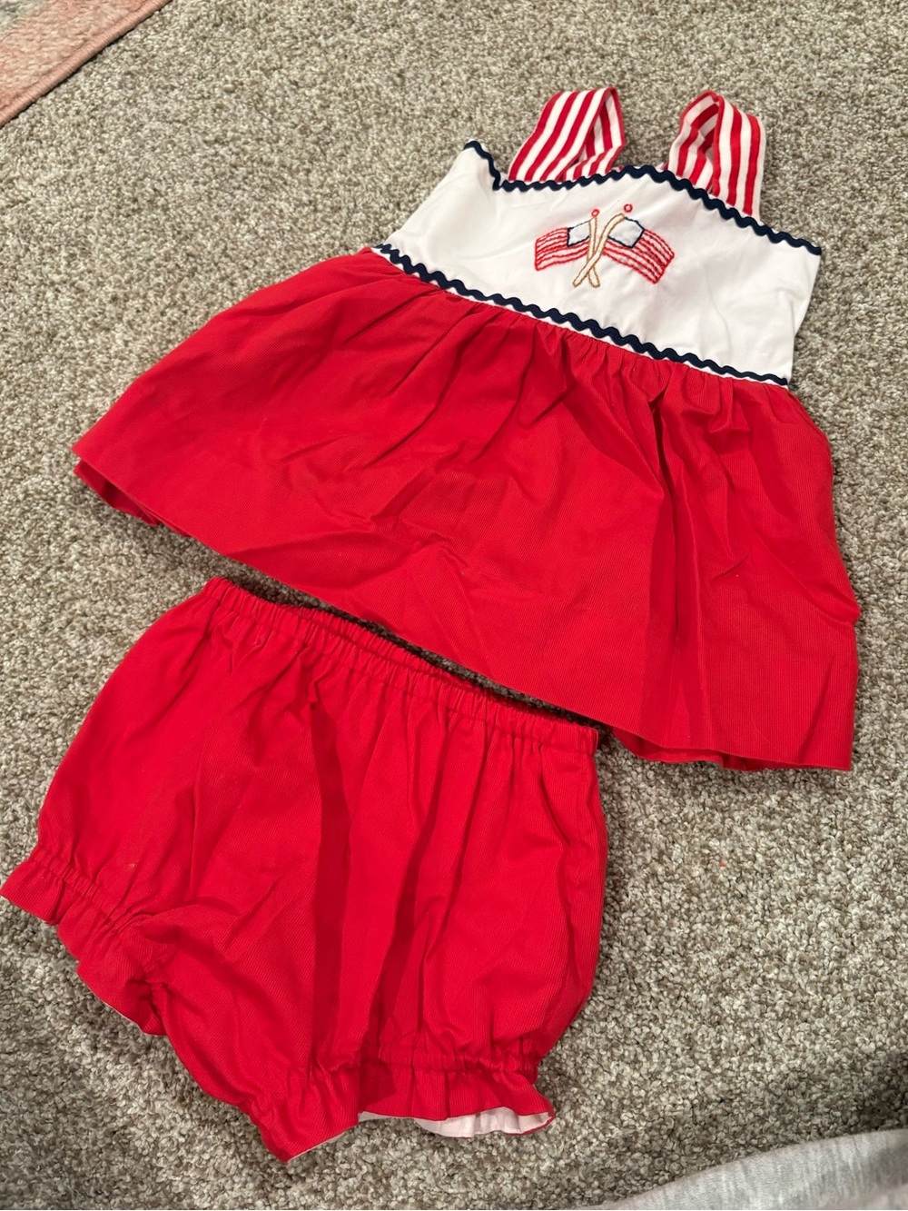 2T little lamb and co. Patriotic Two-Piece Dress and Diaper Cover Set